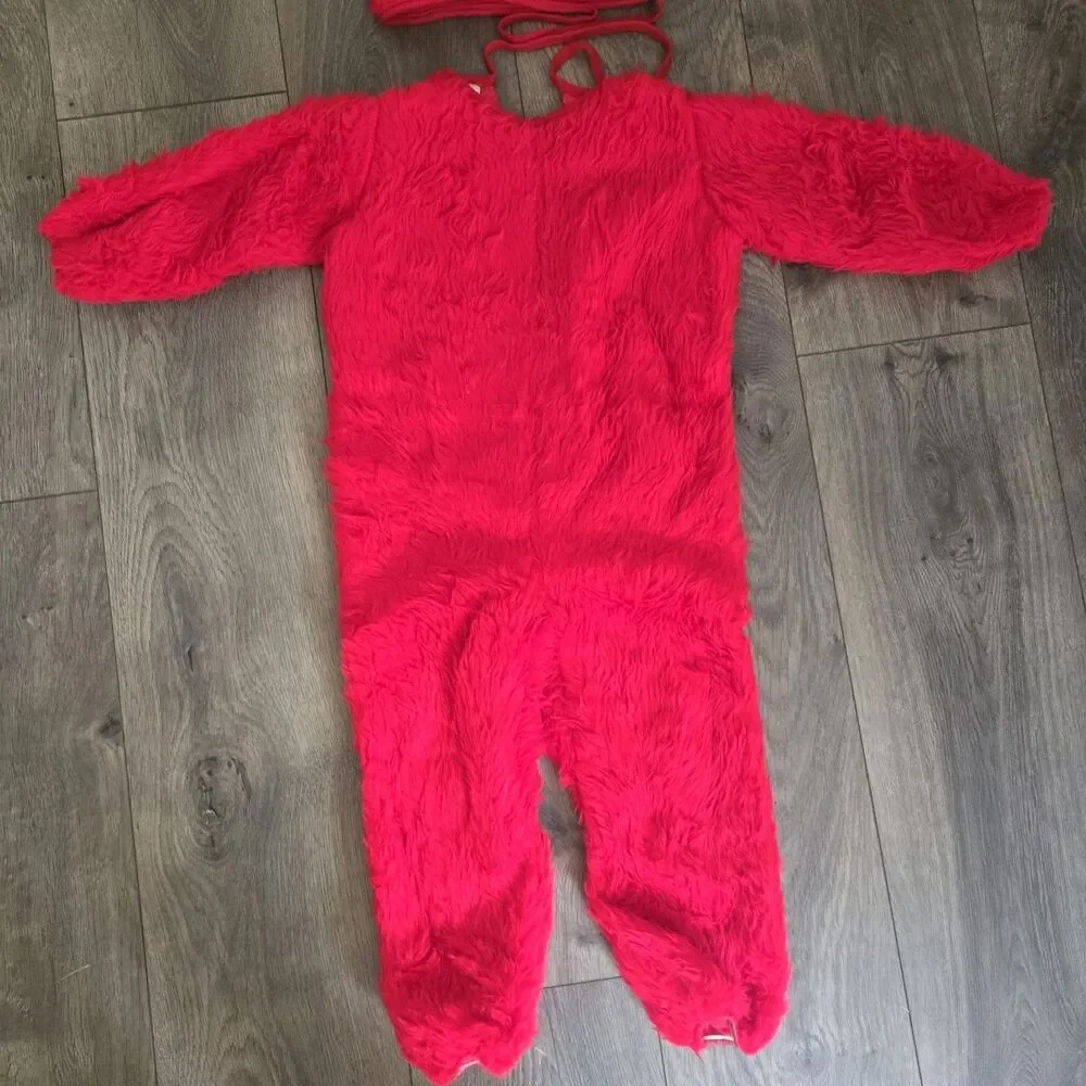 Vintage Sesame Street Elmo Costume Disguise Toddler SZ 2-4 Tickle Me Sound Belt